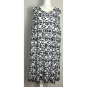 Catherines Black & White Geo Pattern Pullover Dress Plus Size 3X (26/28)